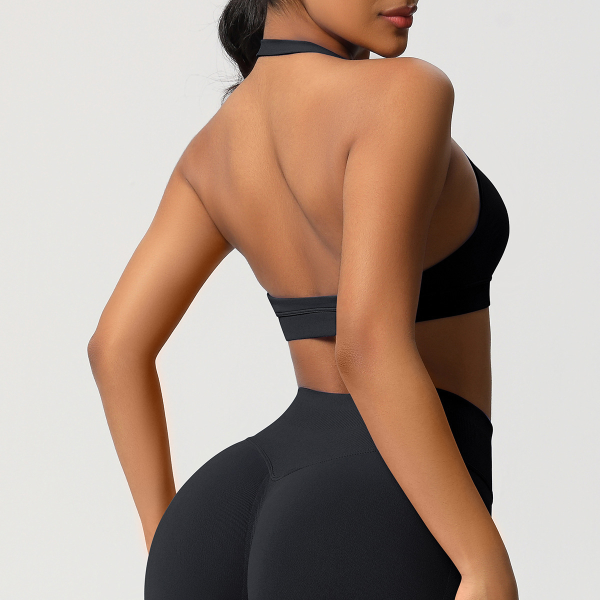 Women's Seamless Bandeau Sports Bra and Leggings Set