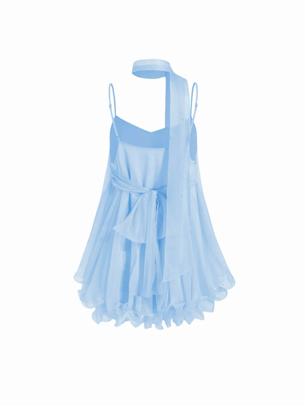 chiffon halter-neck dress