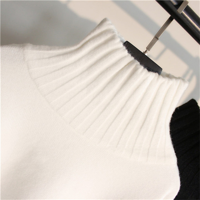 Women's Core-Spun Yarn Turtleneck Knit Sweater, Slim Fit