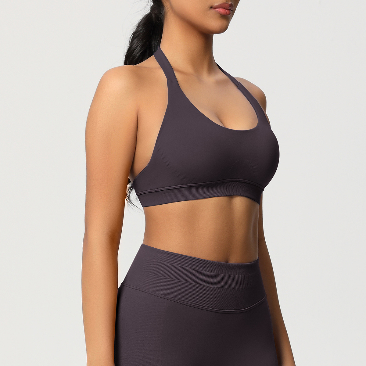Women's Seamless Bandeau Sports Bra and Leggings Set
