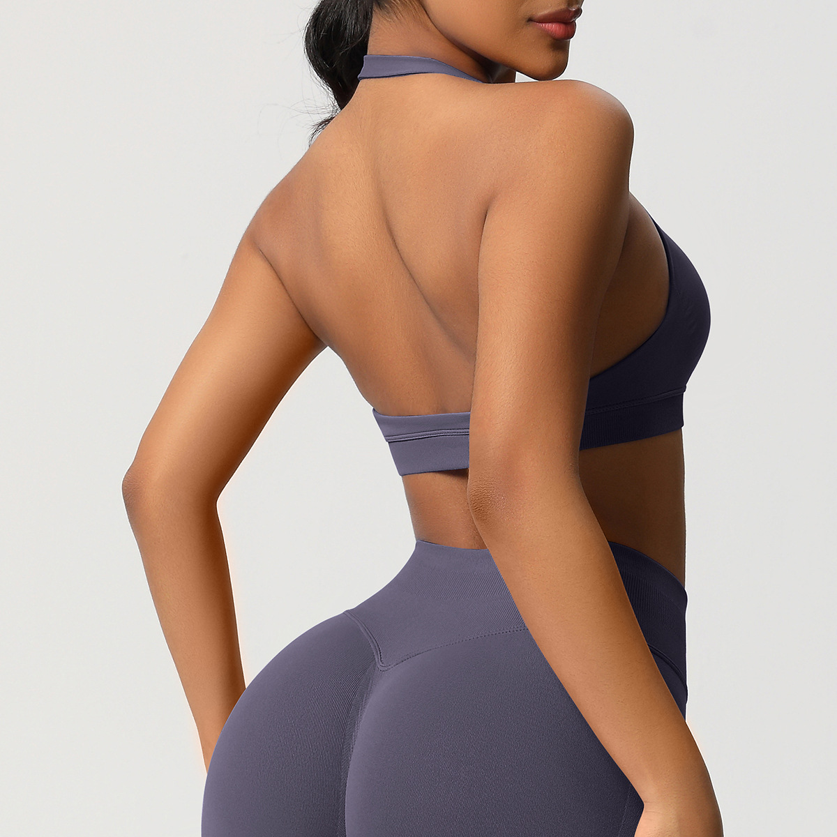 Women's Seamless Bandeau Sports Bra and Leggings Set