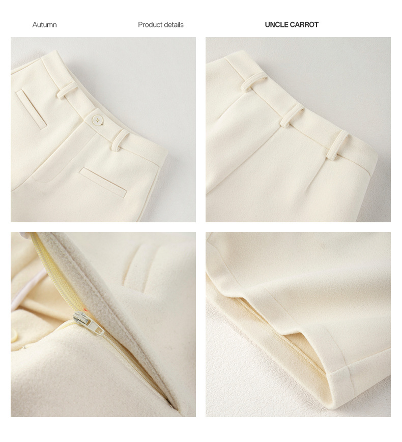 Women's Thick Woolen High-Waist A-Line Boot-Cut Shorts