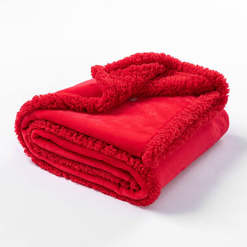 Reversible Flannel and Sherpa Pet Blanket with Lining Layer