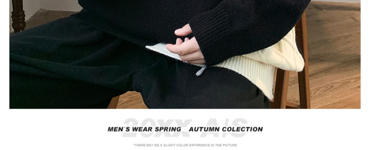 Patchwork Knit Pullover Sweater, Round Neck Long Sleeve