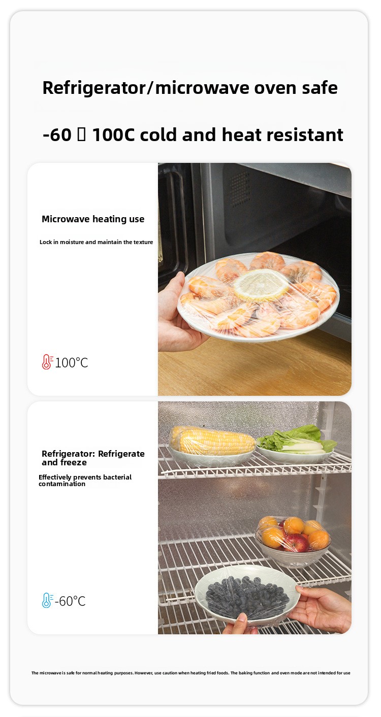 Disposable Food-Grade Plastic Refrigerator Storage Bag Covers for Bowls