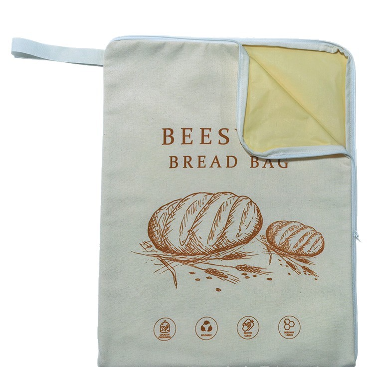 Reusable Cotton Beeswax Bread and Food Storage Bag, 33 x 43 cm