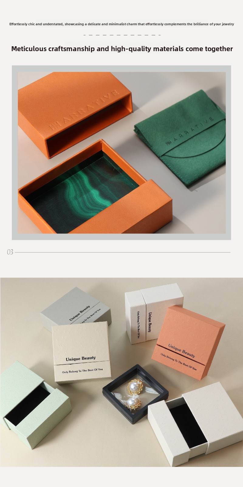 Jewelry Box with Anti-Oxidation PE Film Suspension Display
