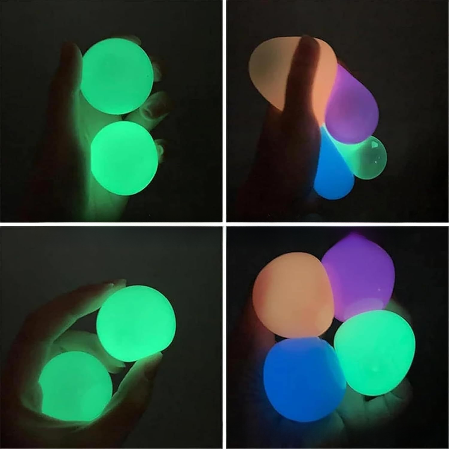 Glow-in-the-Dark Sticky Ball for Ceilings and Walls, Reusable Squeeze Toy