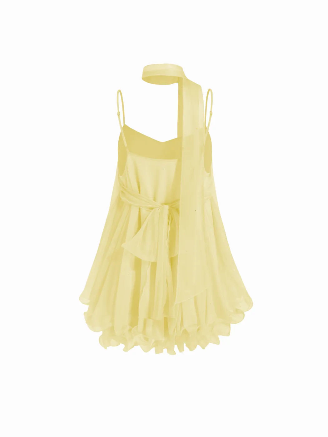 chiffon halter-neck dress