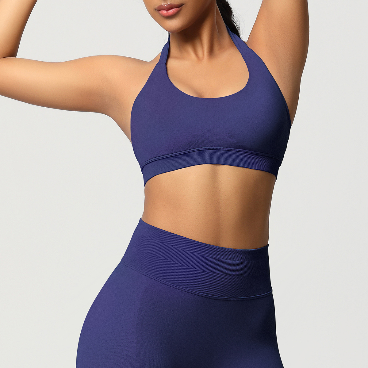 Women's Seamless Bandeau Sports Bra and Leggings Set