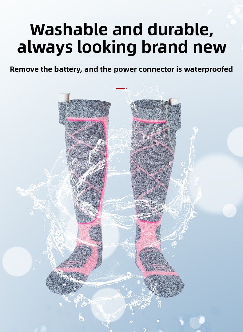 Rechargeable Electric Heated Socks with 3.7V Battery and 3 Heat Levels