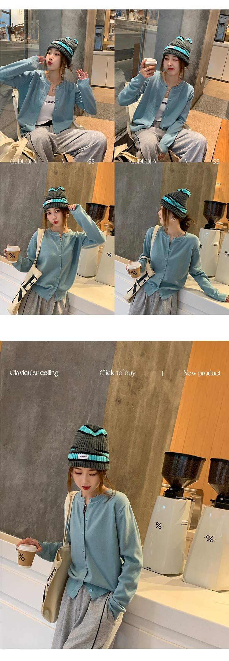 Women's Long Sleeve Solid Color Knit Cardigan with Buttons