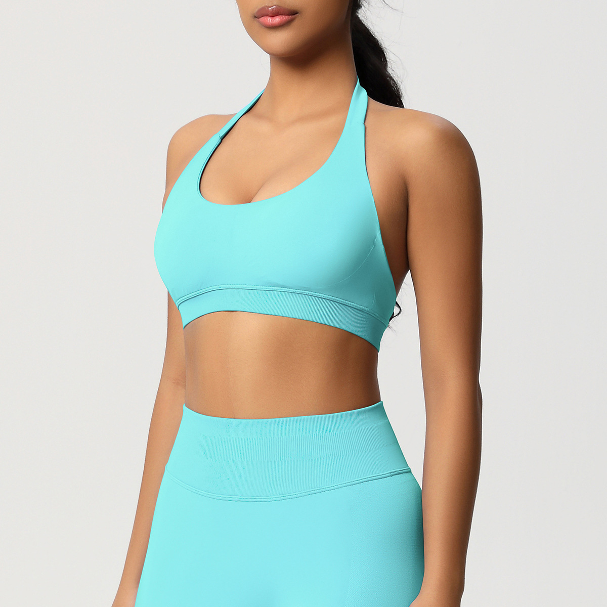Women's Seamless Bandeau Sports Bra and Leggings Set