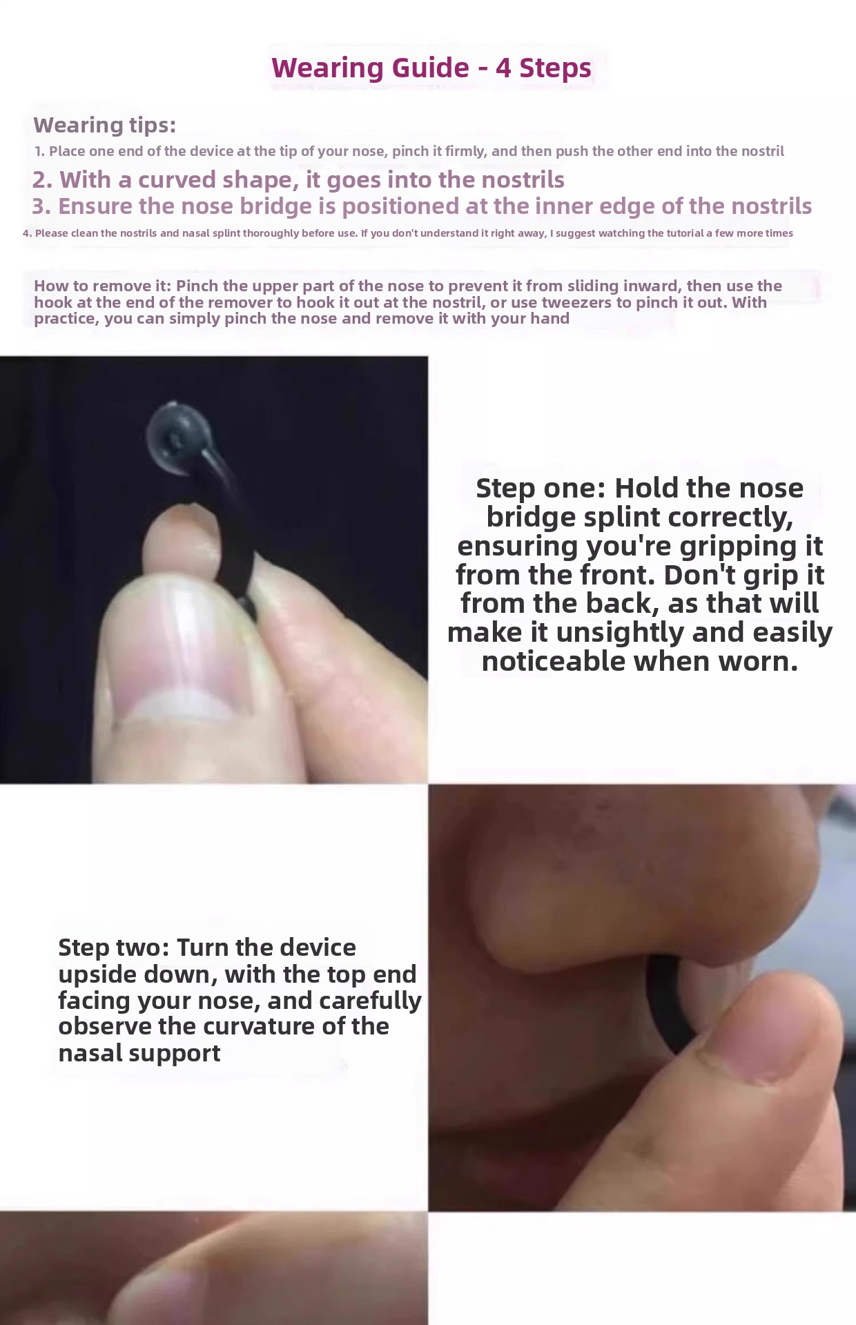Adjustable Invisible Nose Bridge Clip Set, 2 Pieces with Adjuster