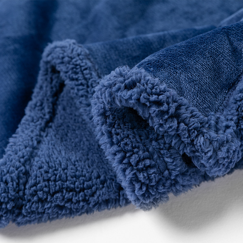 Reversible Flannel and Sherpa Pet Blanket with Lining Layer