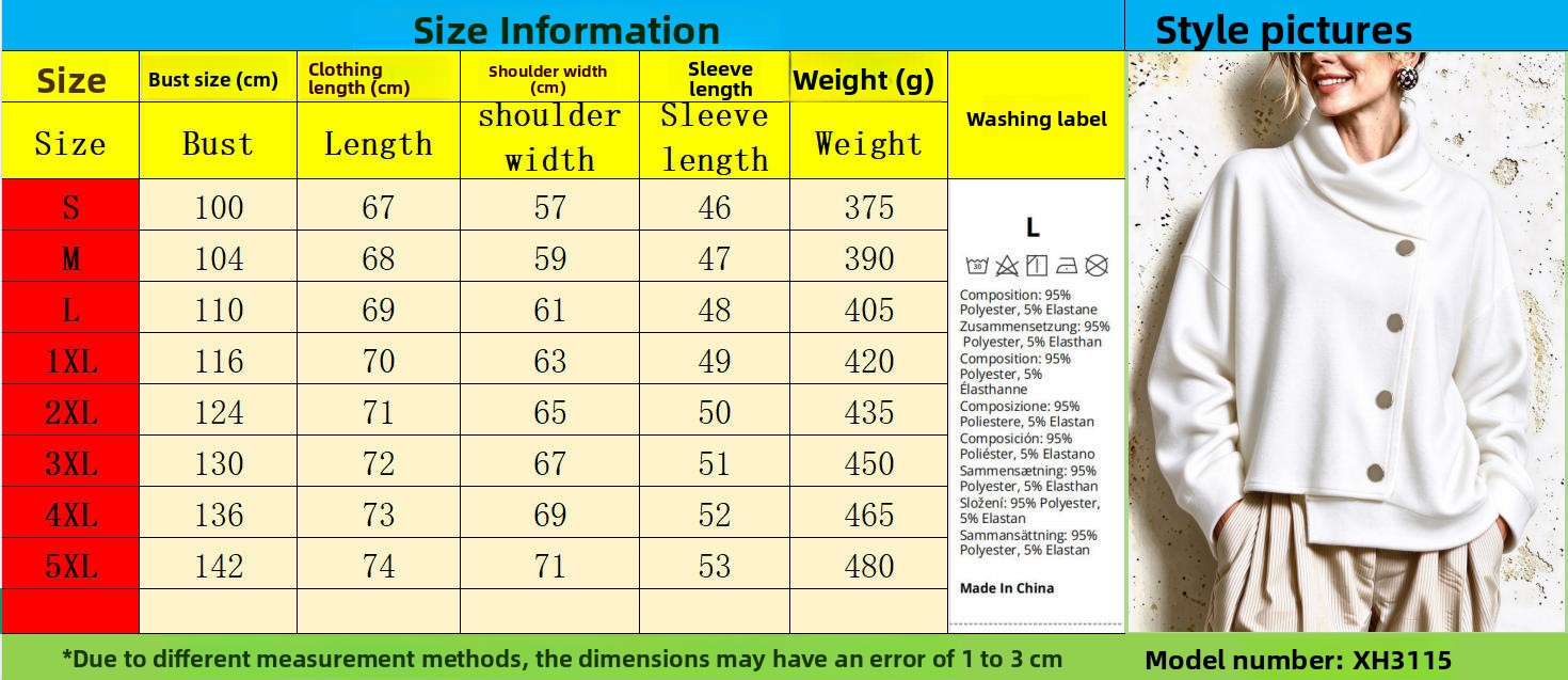 Women's Asymmetric Mock Neck Long Sleeve Wrap Top, Loose Fit