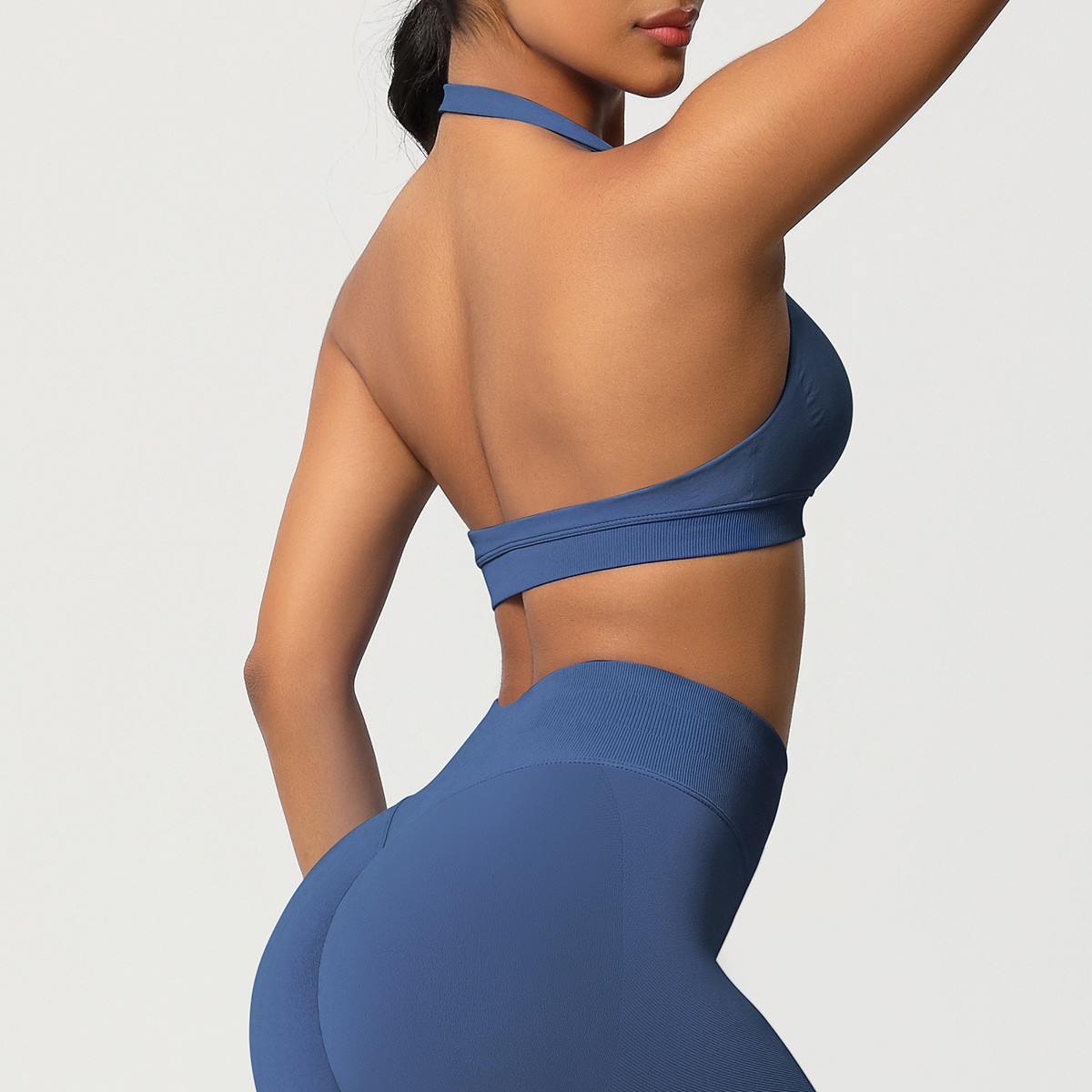 Women's Seamless Bandeau Sports Bra and Leggings Set