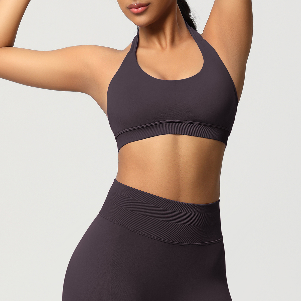 Women's Seamless Bandeau Sports Bra and Leggings Set