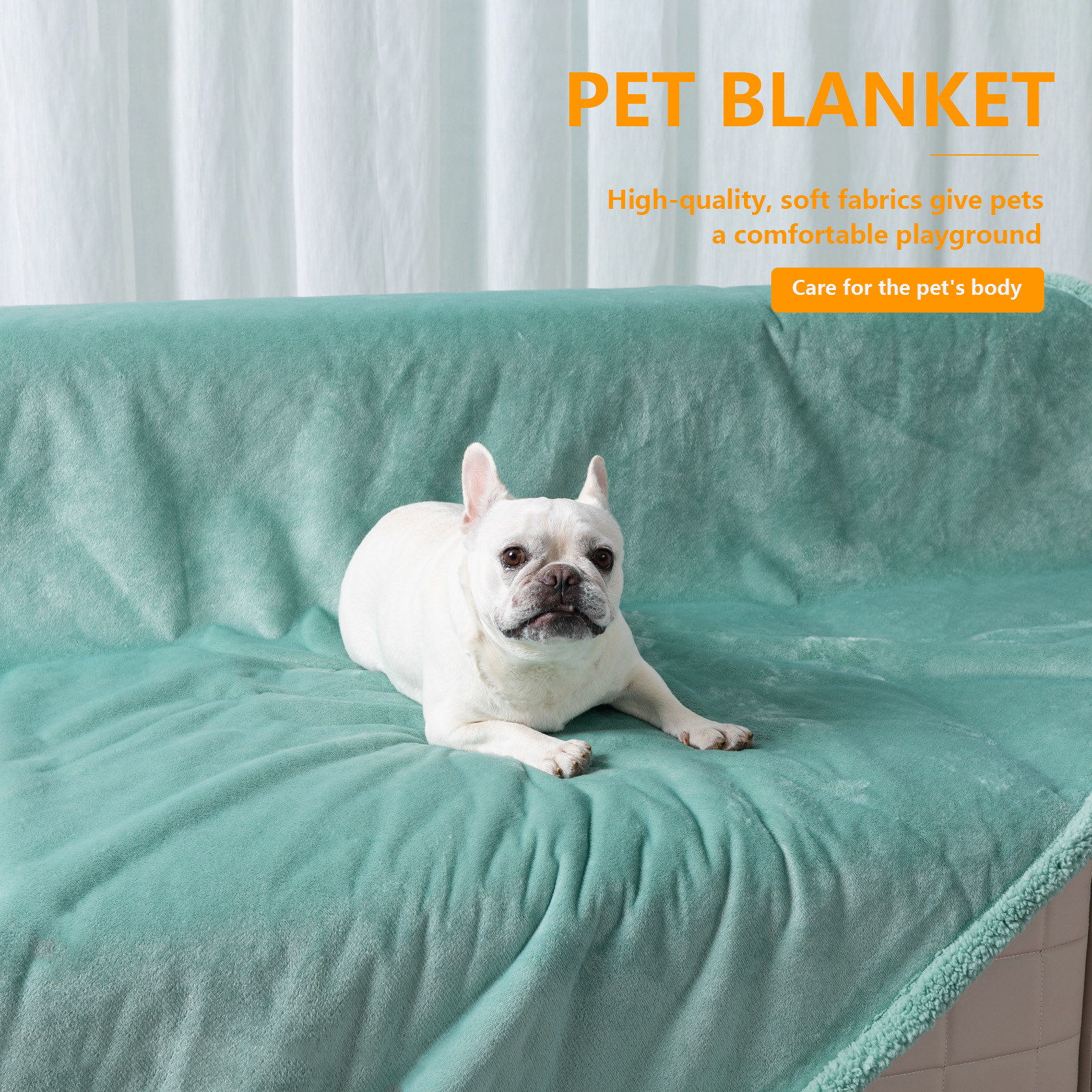 Reversible Flannel and Sherpa Pet Blanket with Lining Layer
