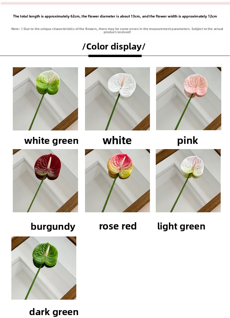 3D Printed Realistic Flaming Crane Artificial Flower Single Branch