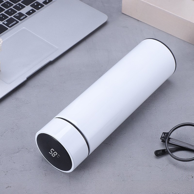 500ml Insulated Tea Bottle with LED Temperature Display Lid and Strainer