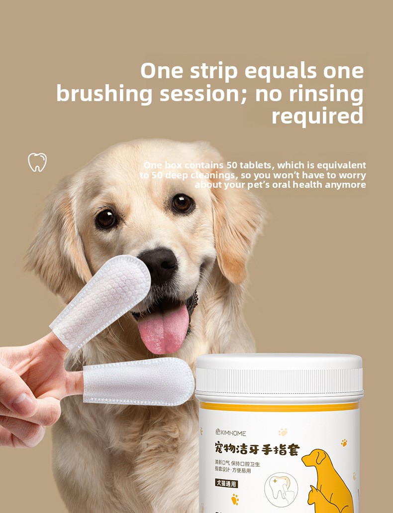 Disposable Non-Woven Pet Tooth Cleaning Finger Cots, 50 Pack