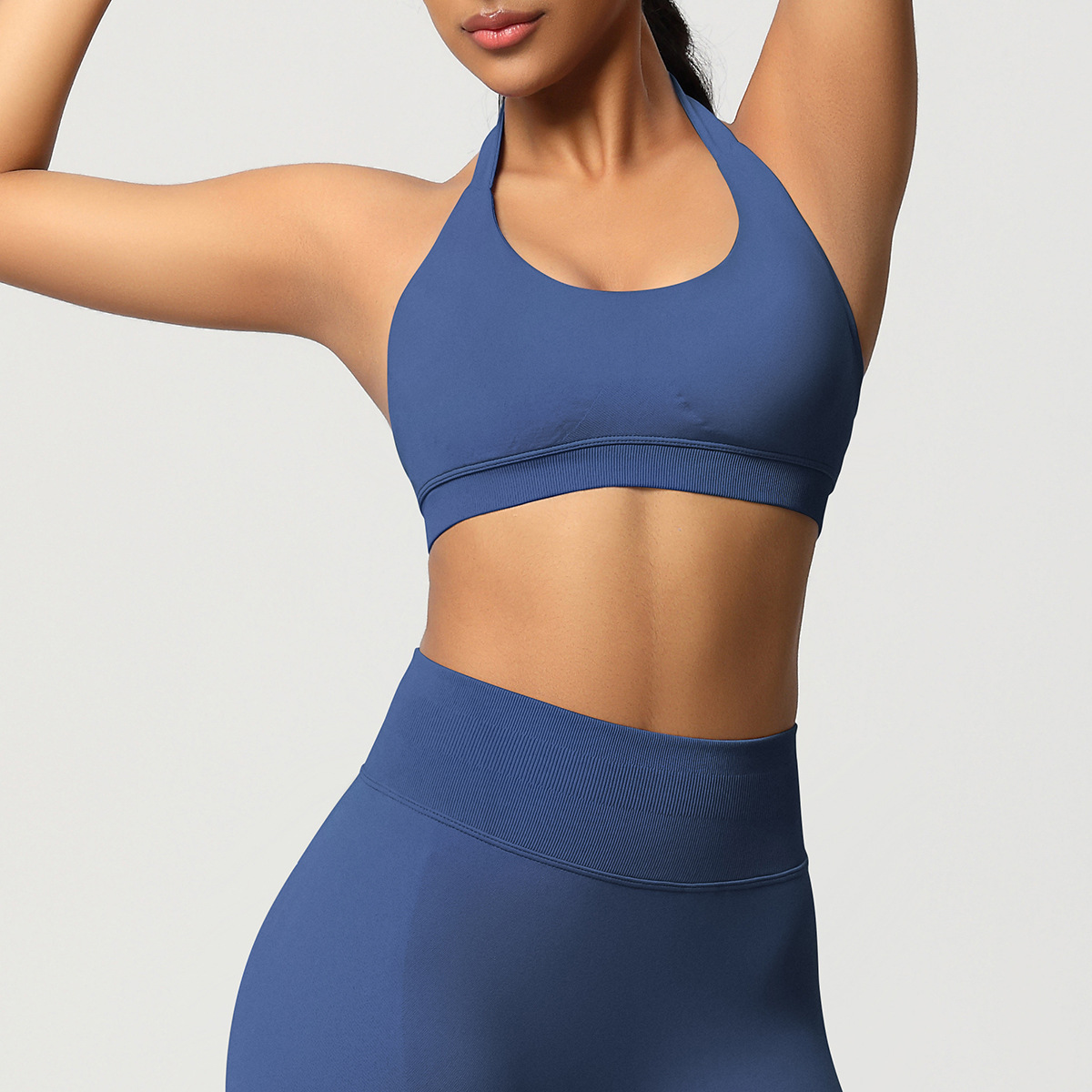Women's Seamless Bandeau Sports Bra and Leggings Set
