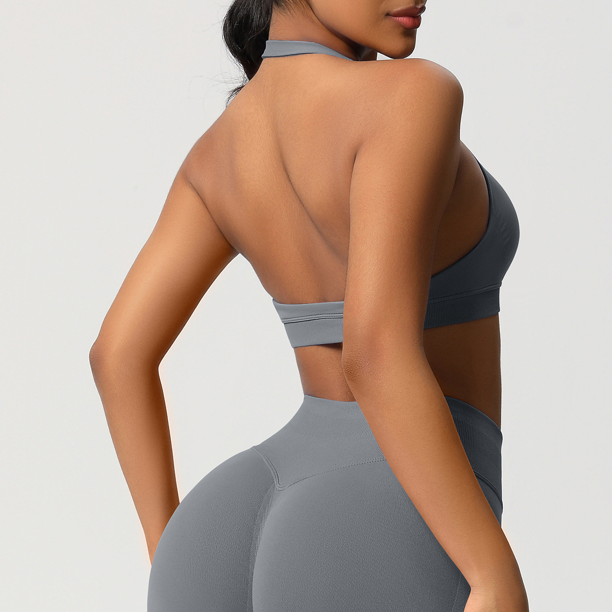 Women's Seamless Bandeau Sports Bra and Leggings Set