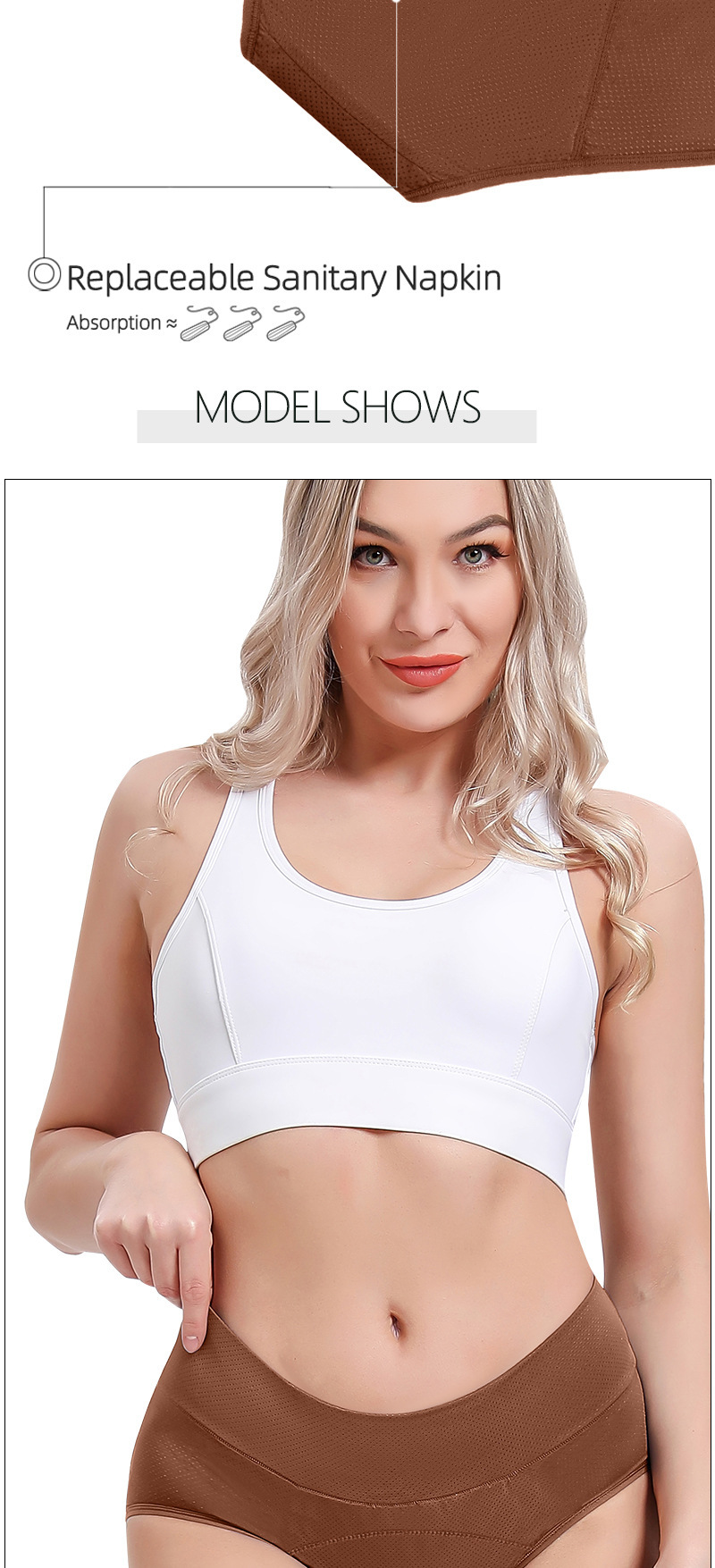 3-layer absorbent breathable period panties for women