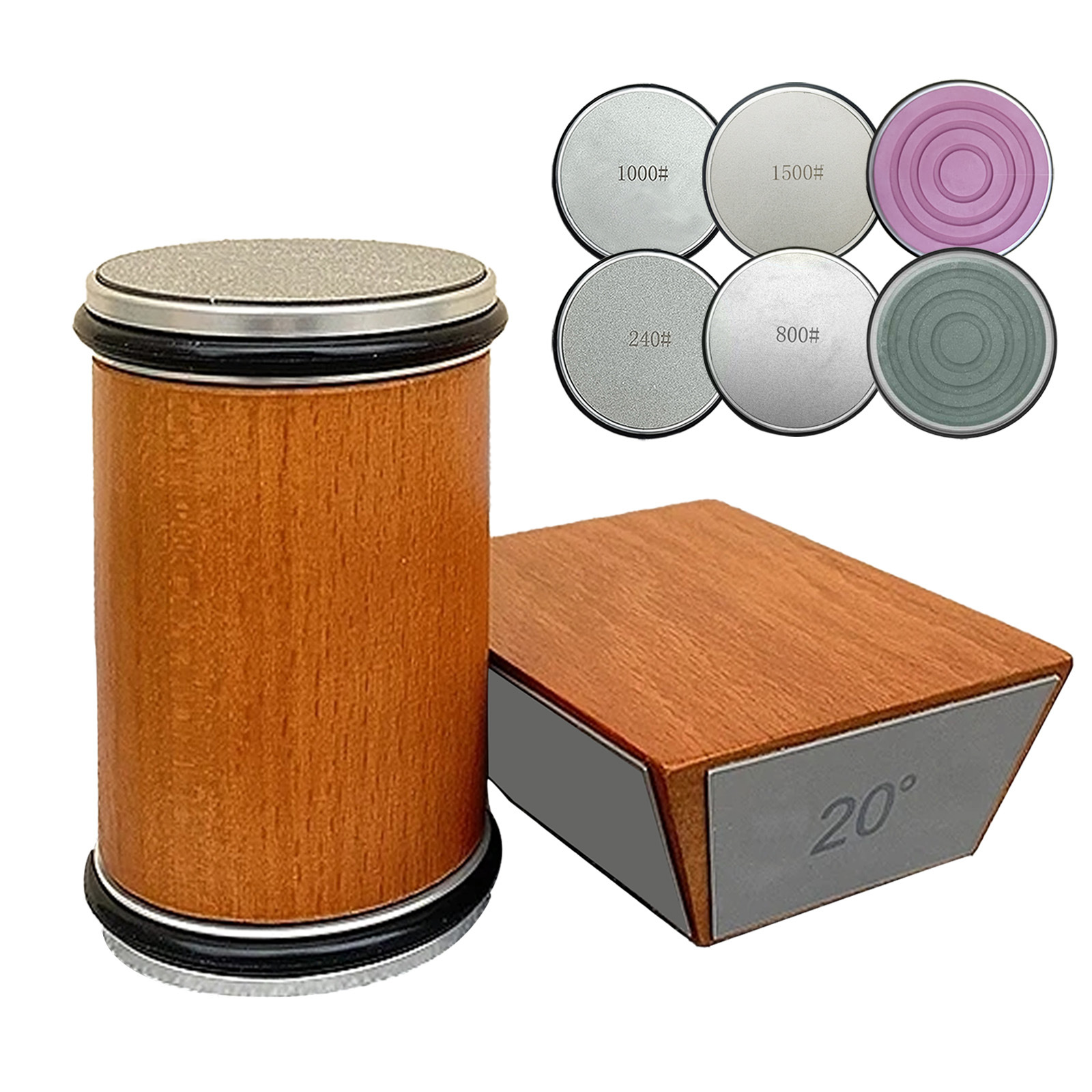 Diamond Knife Sharpener with Whetstone, Roller and Grit Options