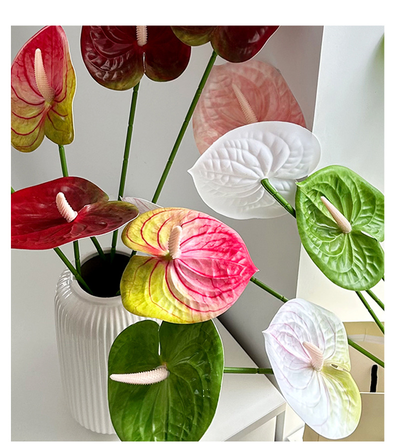 3D Printed Realistic Flaming Crane Artificial Flower Single Branch