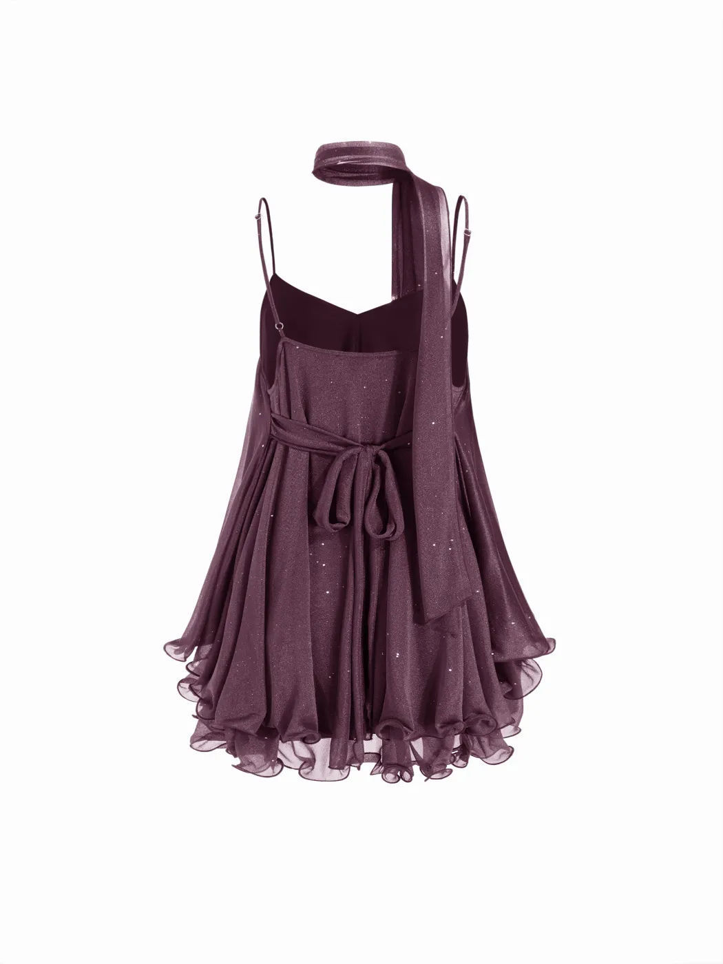 chiffon halter-neck dress