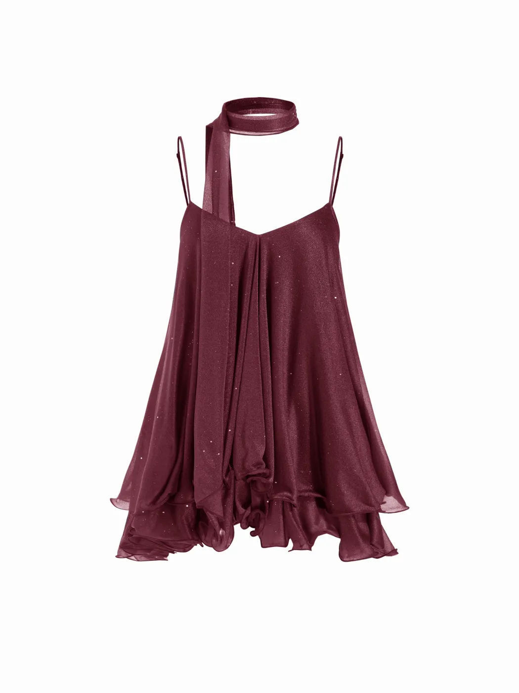 chiffon halter-neck dress