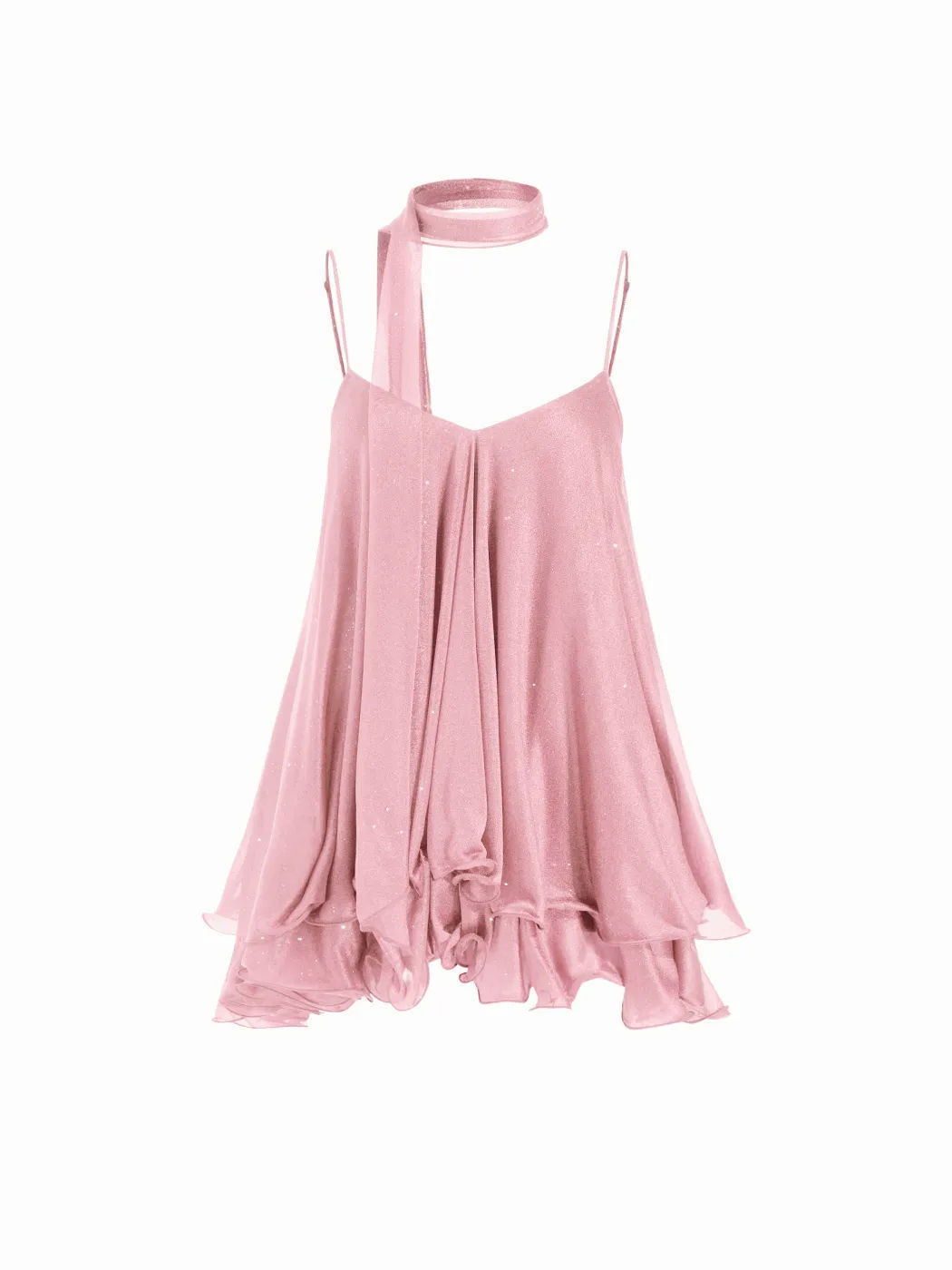 chiffon halter-neck dress