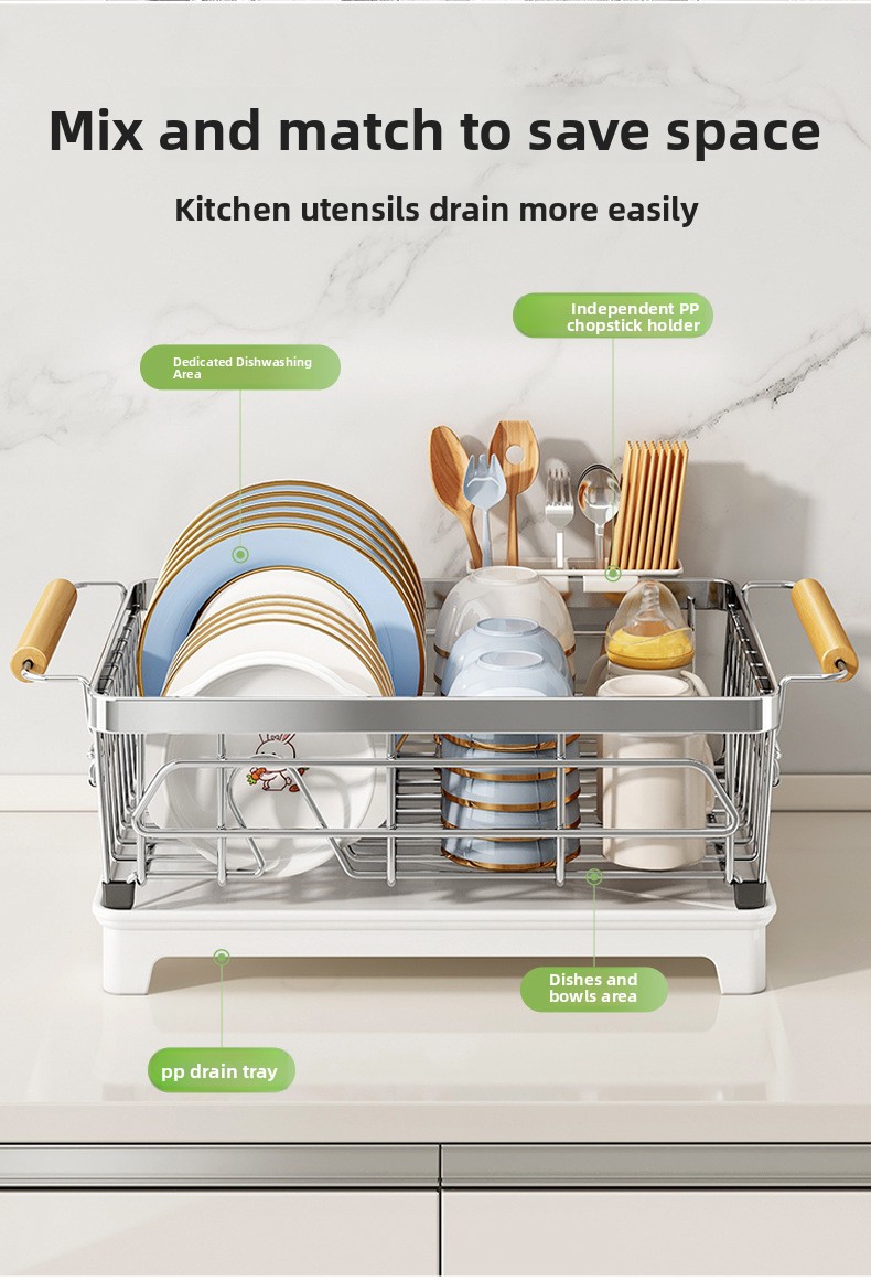 Stainless steel dish and bowl storage rack