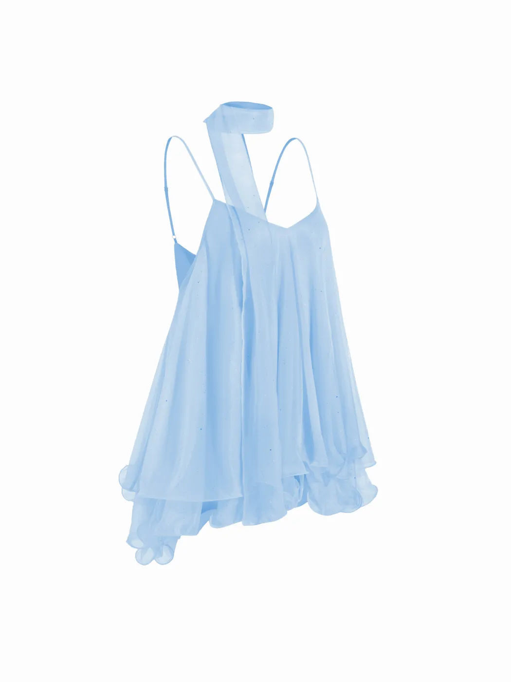 chiffon halter-neck dress