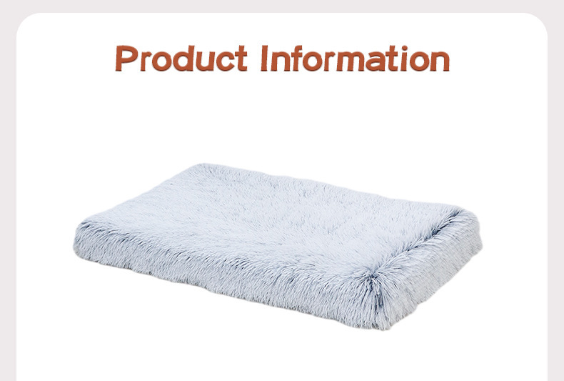 Ultra-Soft Plush Square Pet Bed Mat with Sponge Filling