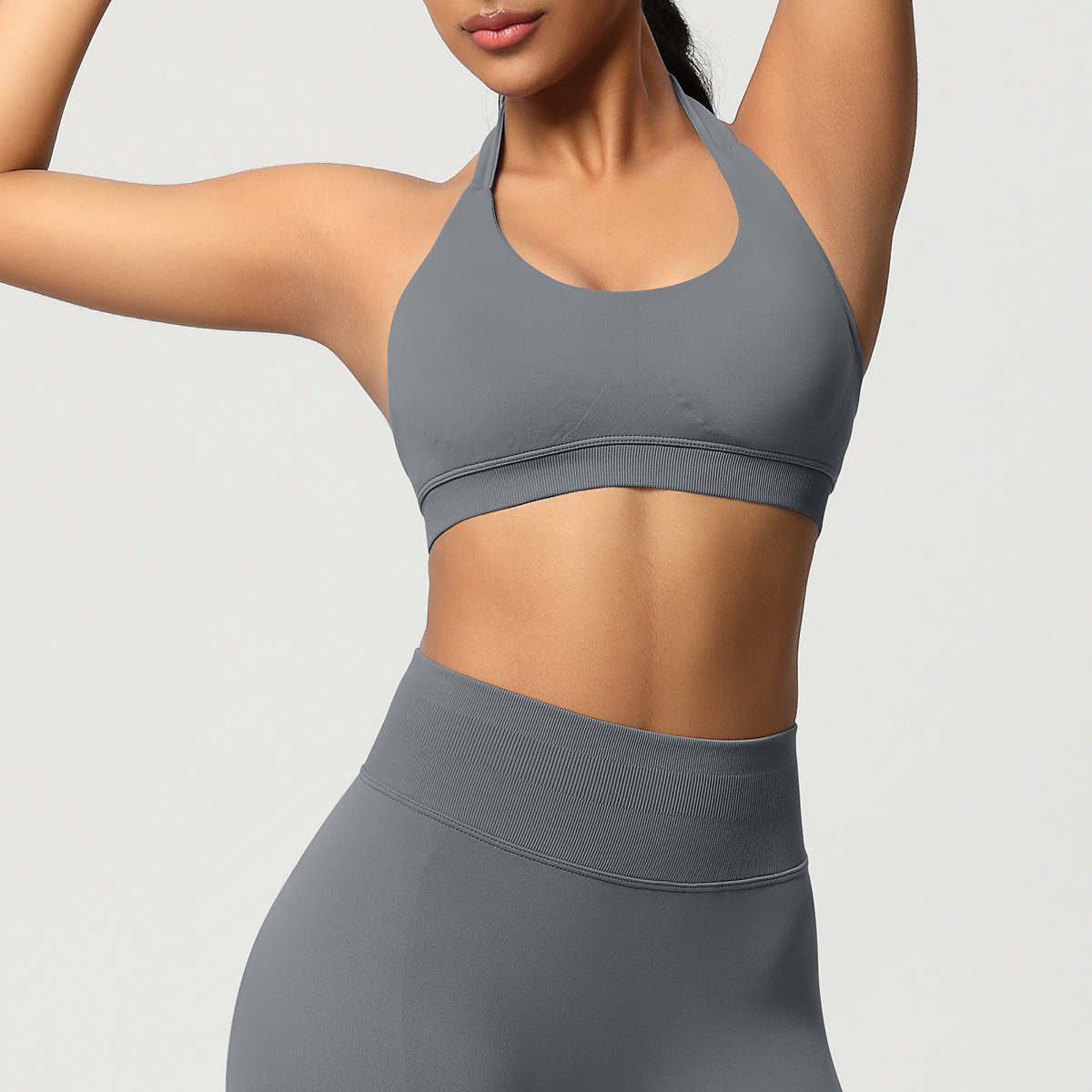 Women's Seamless Bandeau Sports Bra and Leggings Set
