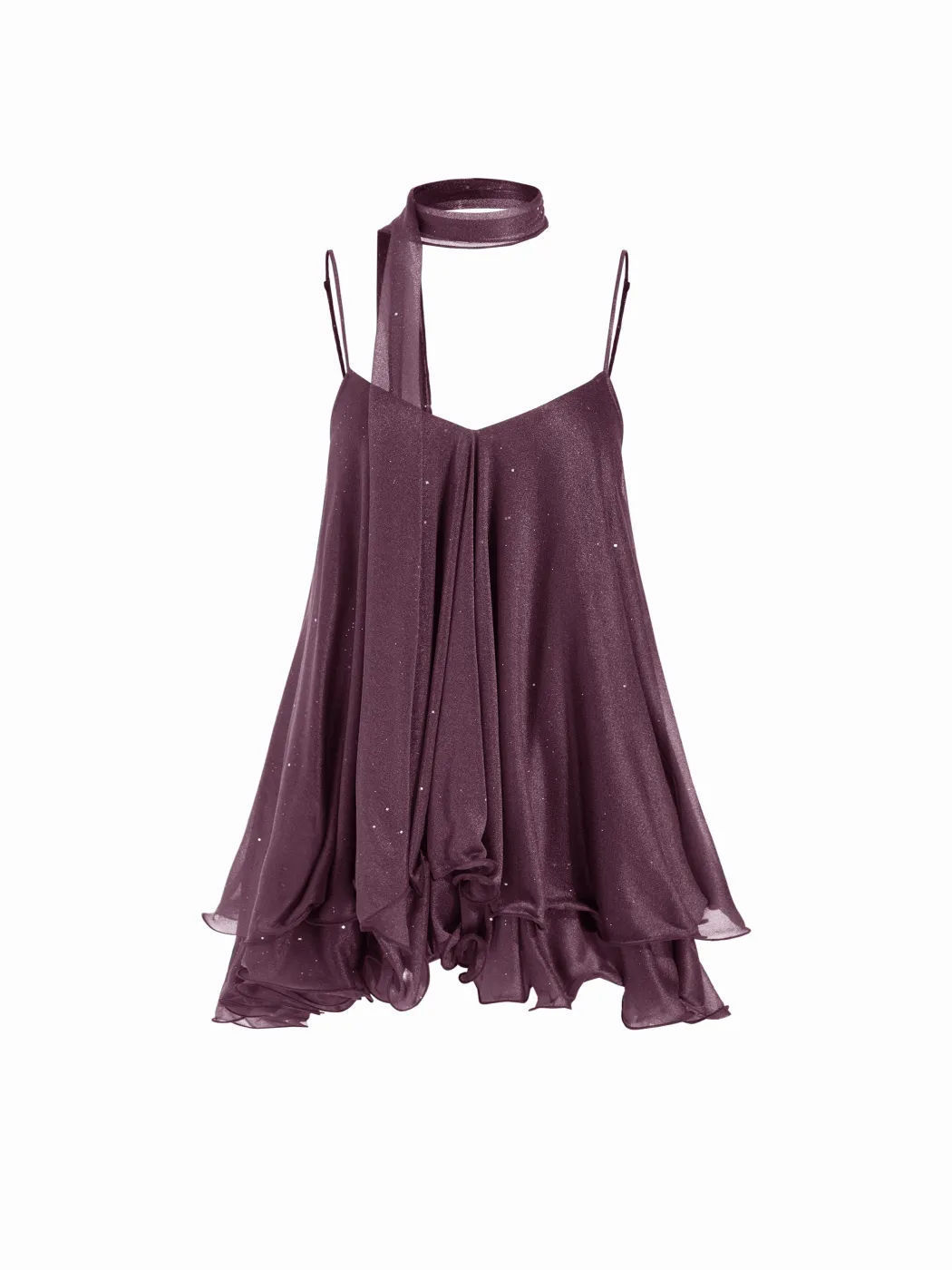 chiffon halter-neck dress