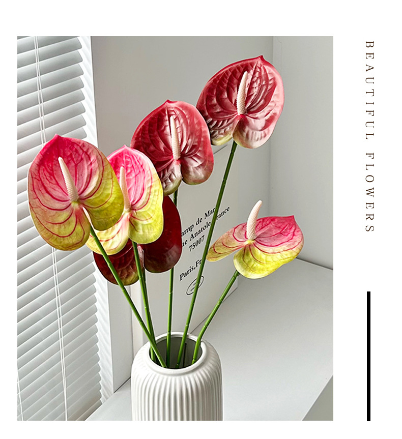 3D Printed Realistic Flaming Crane Artificial Flower Single Branch