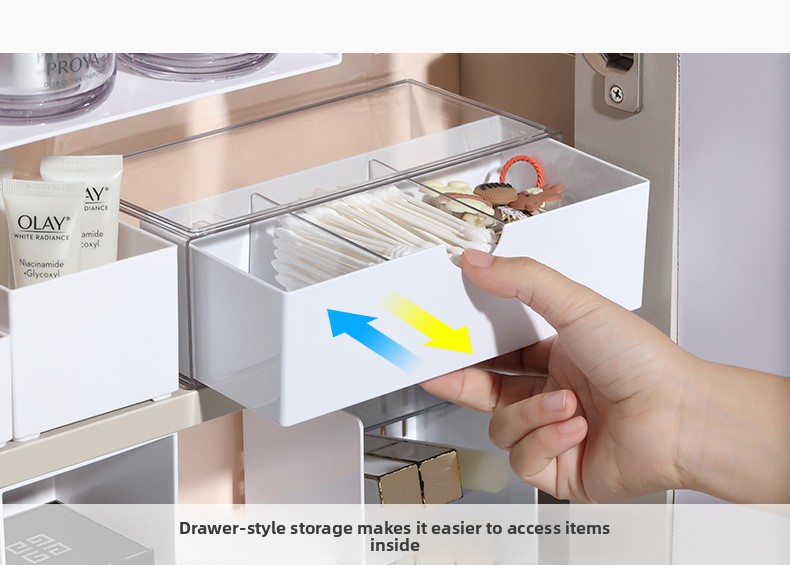 Stackable Open White Plastic Storage Box for Desk and Drawer