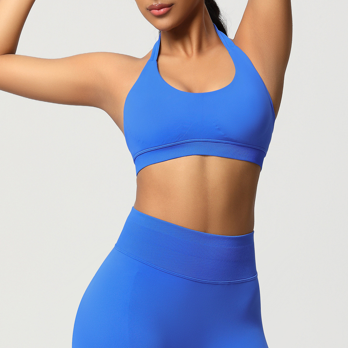 Women's Seamless Bandeau Sports Bra and Leggings Set
