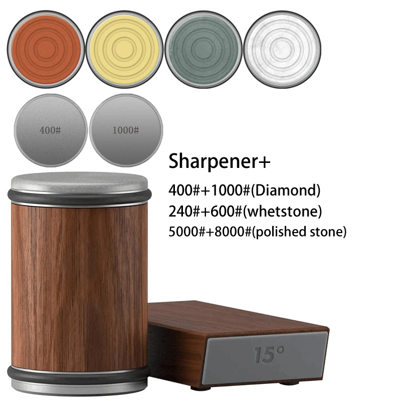 Diamond Knife Sharpener with Whetstone, Roller and Grit Options