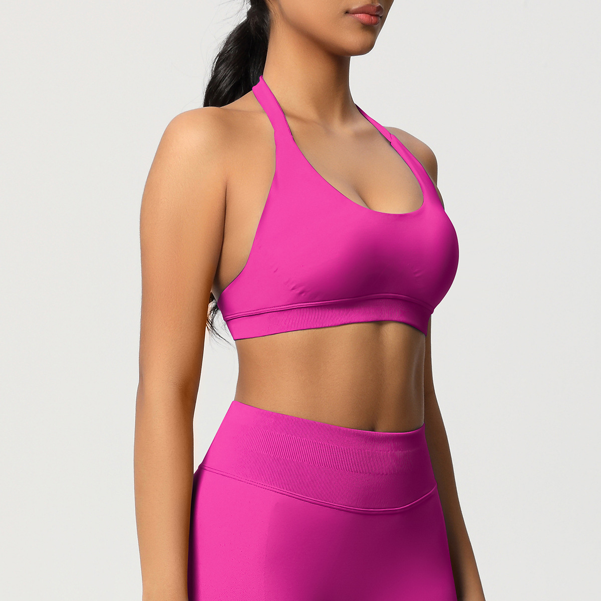 Women's Seamless Bandeau Sports Bra and Leggings Set