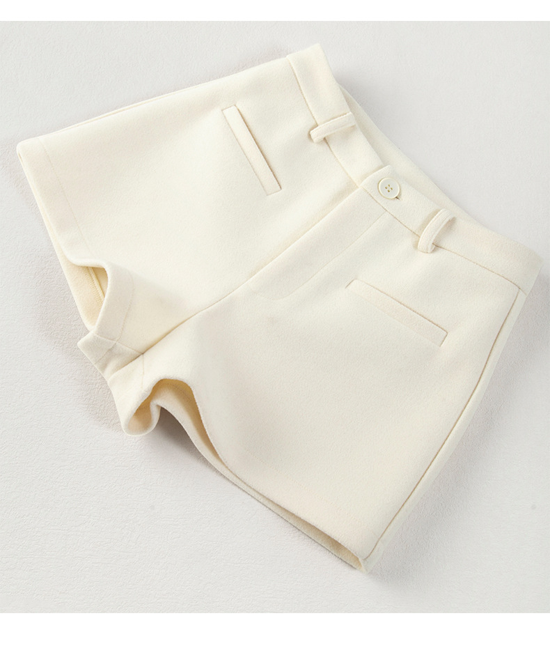 Women's Thick Woolen High-Waist A-Line Boot-Cut Shorts