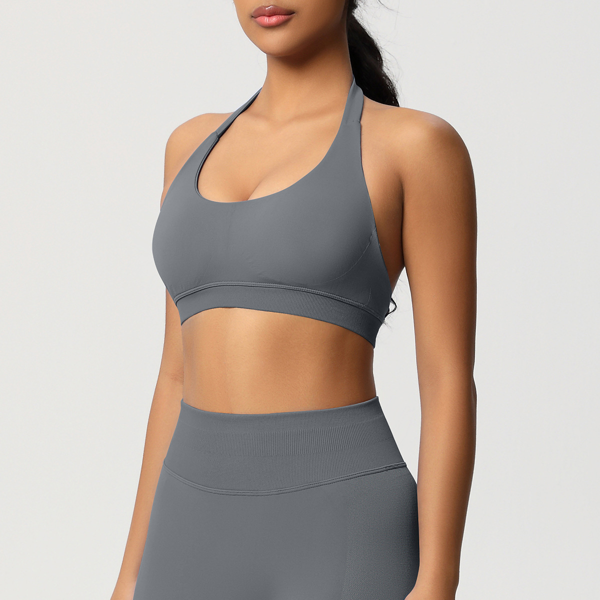 Women's Seamless Bandeau Sports Bra and Leggings Set