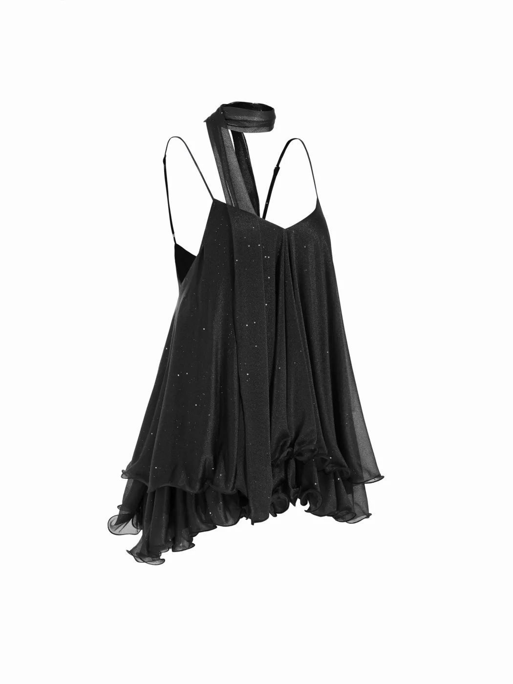 chiffon halter-neck dress