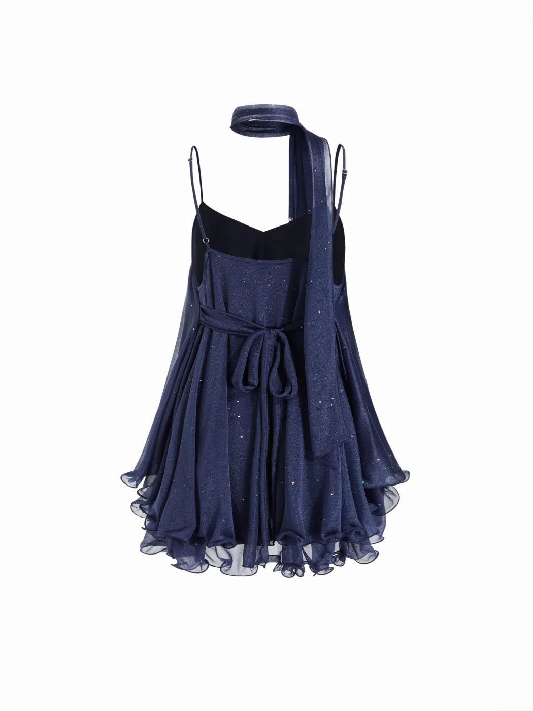 chiffon halter-neck dress