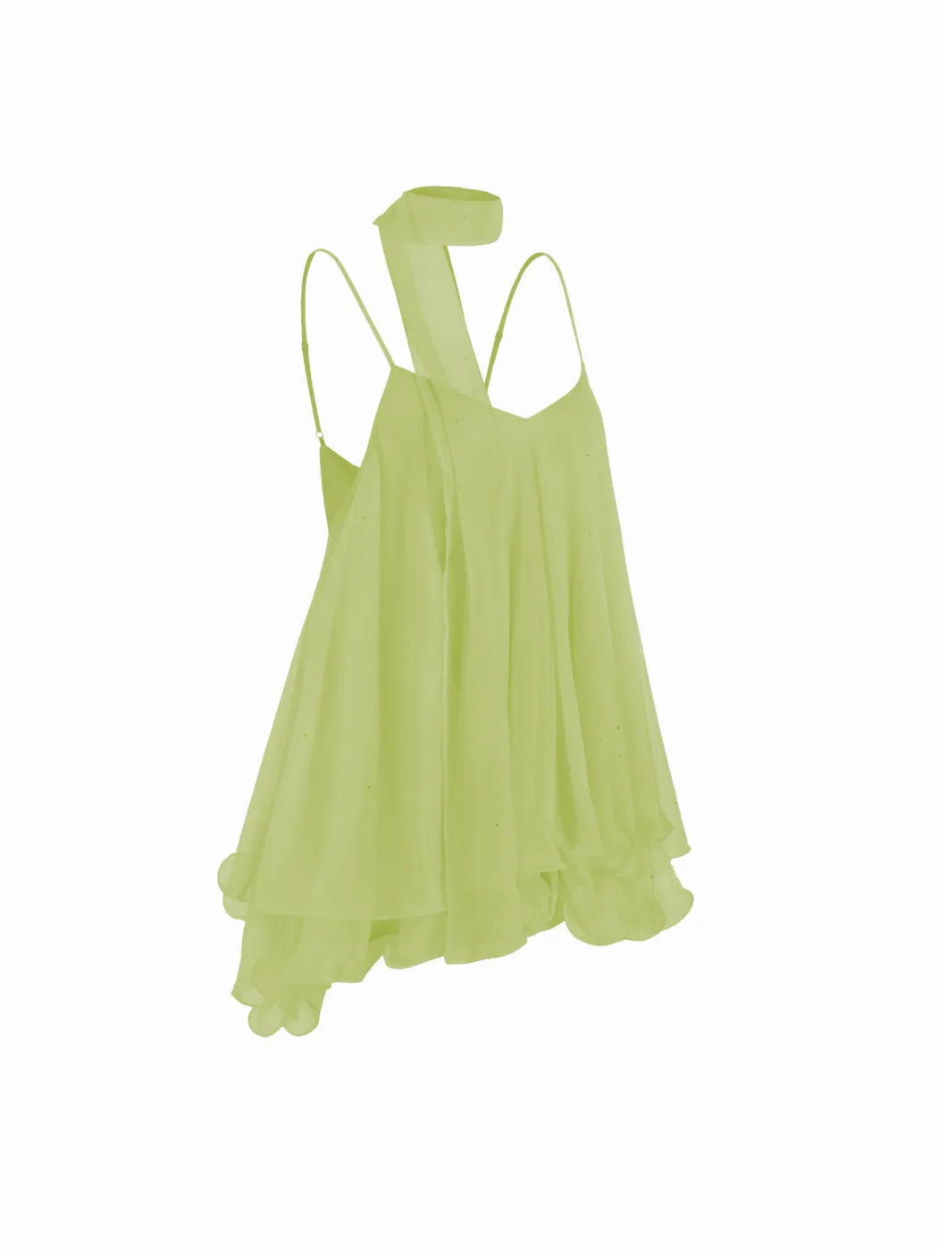 chiffon halter-neck dress