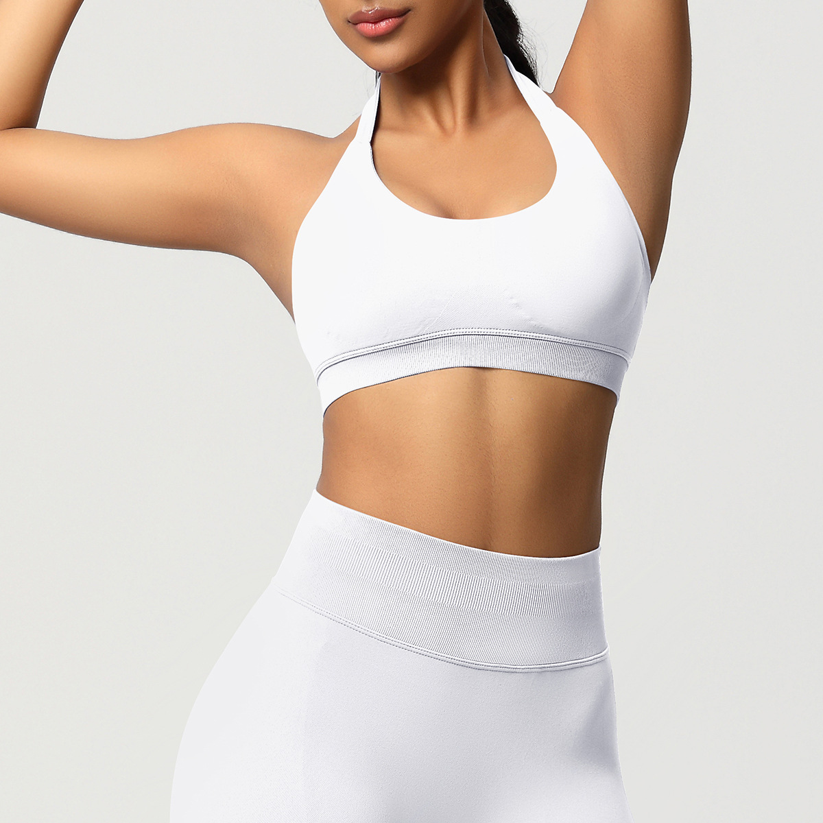 Women's Seamless Bandeau Sports Bra and Leggings Set